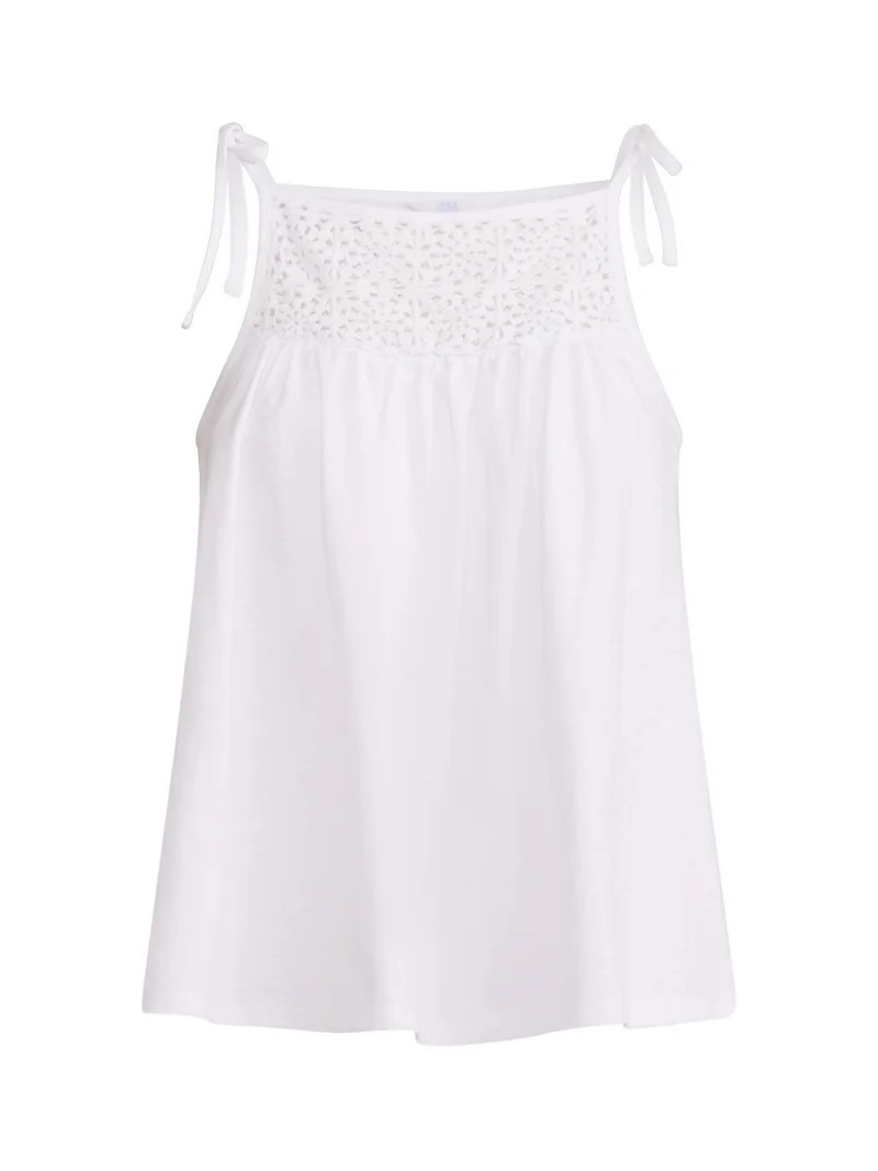 Time and Tru Women's Cotton Crochet Tank Top, Sizes XS-XXXL | Walmart (US)