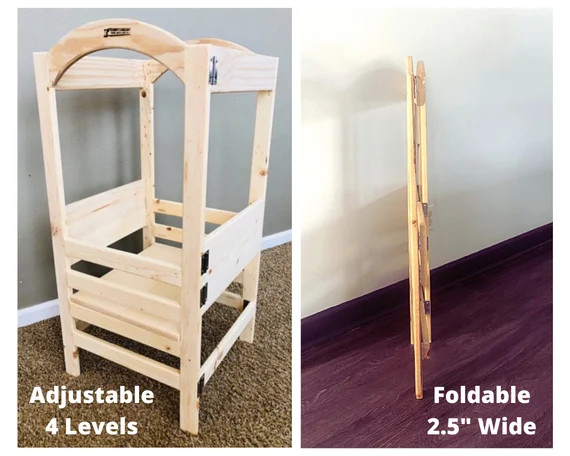 Foldable Kitchen Helper Toddler Step Stool Kitchen Helper | Etsy | Etsy (US)