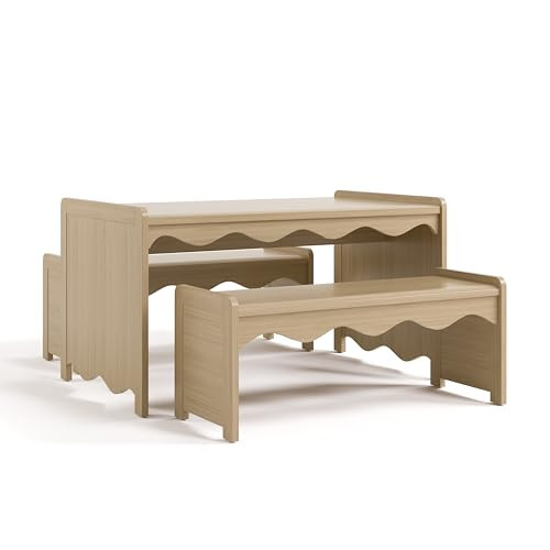 Storkcraft Casablanca Montessori Indoor Kids Table & Bench Set, Driftwood | Amazon (US)