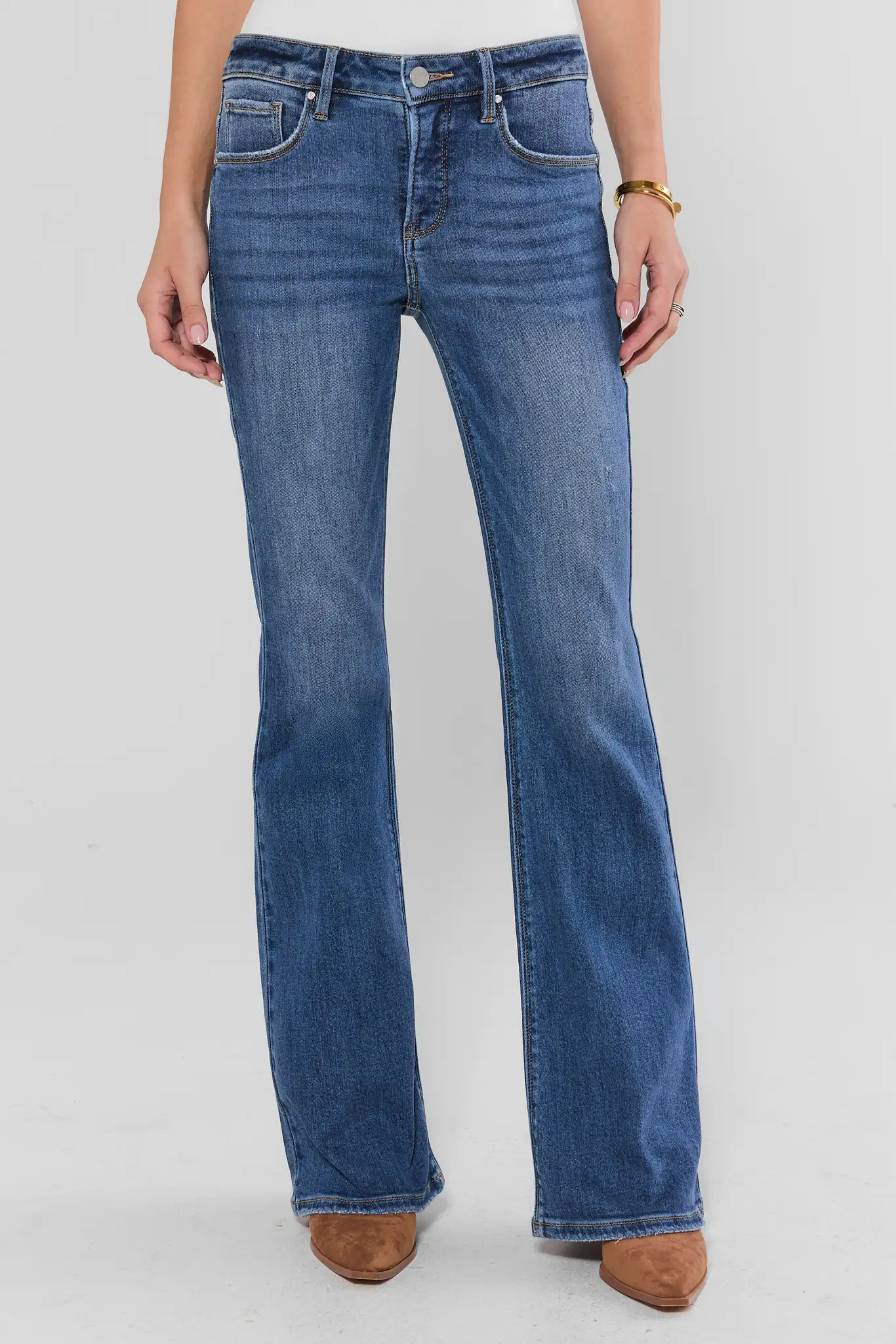 Maeve Medium Wash Flare Jeans | Avara