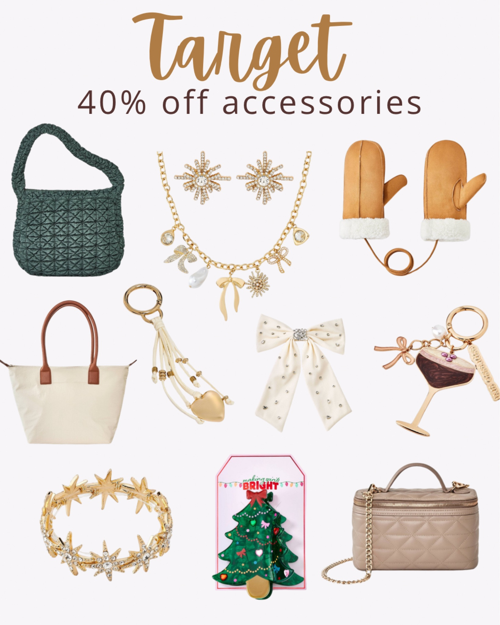 ❣️Save 40% today only on jewelry and accessories from Target 

#LTKHoliday #LTKSaleAlert #LTKGiftGuide