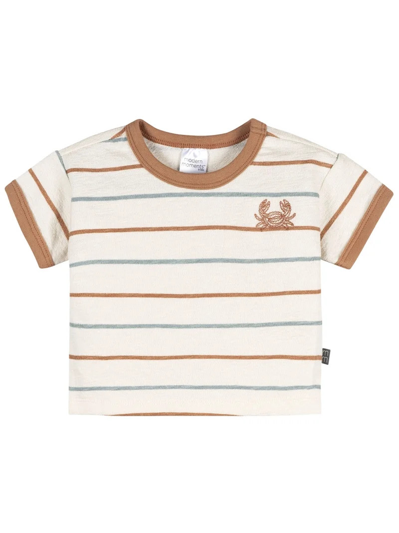 Modern Moment by Gerber Baby Boy Organic Short Sleeve Top, Sizes 0/3 Months - 24 Months | Walmart (US)