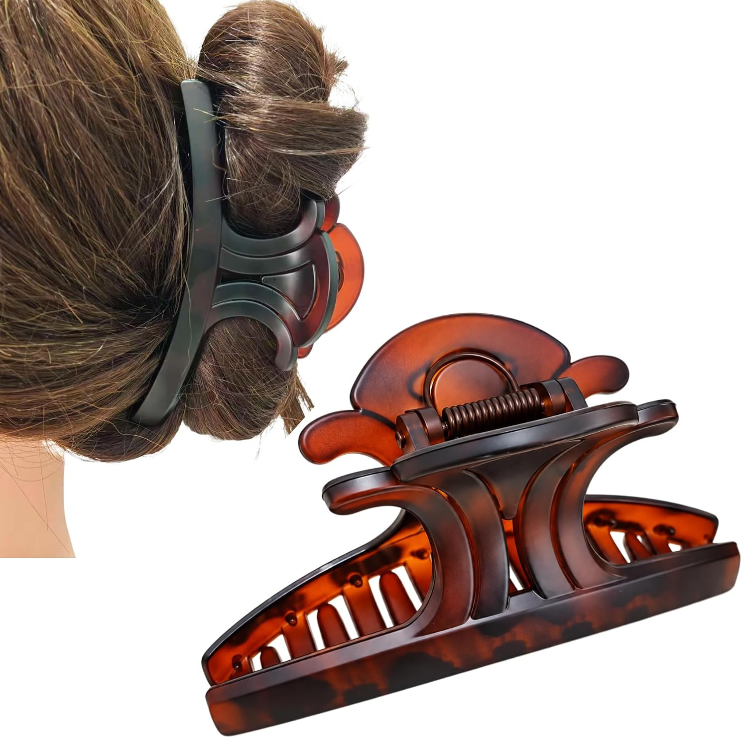 5 Inch Extra Large Claw Clips for Thick Long Curly Hair, Matte Tortoises | Amazon (US)