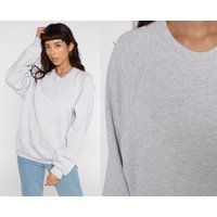 Grey Crewneck Sweatshirt 80S Raglan Sleeve Plain Shirt Slouchy 1980S Vintage Sweat Jerzees Large Xl  | Etsy (US)