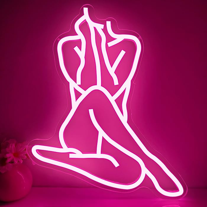Lady Neon Sign Dimmable Lady Neon Led Signs for Wall Decor Light up Signs Pink Neon Lights for Be... | Amazon (US)