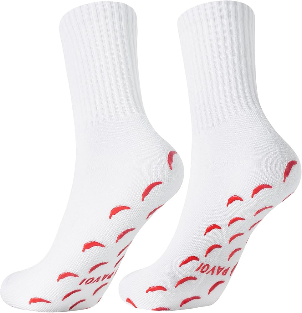 PAVOI ACTIVE Pilates Socks with Grips for Women - One Size Non Slip Quarter-Crew Grip Socks for Y... | Amazon (US)