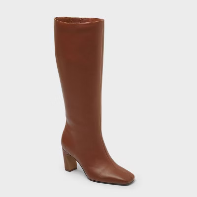 Women's Payton Mid Calf Riding Boots - A New Day™ Black 9.5 | Target