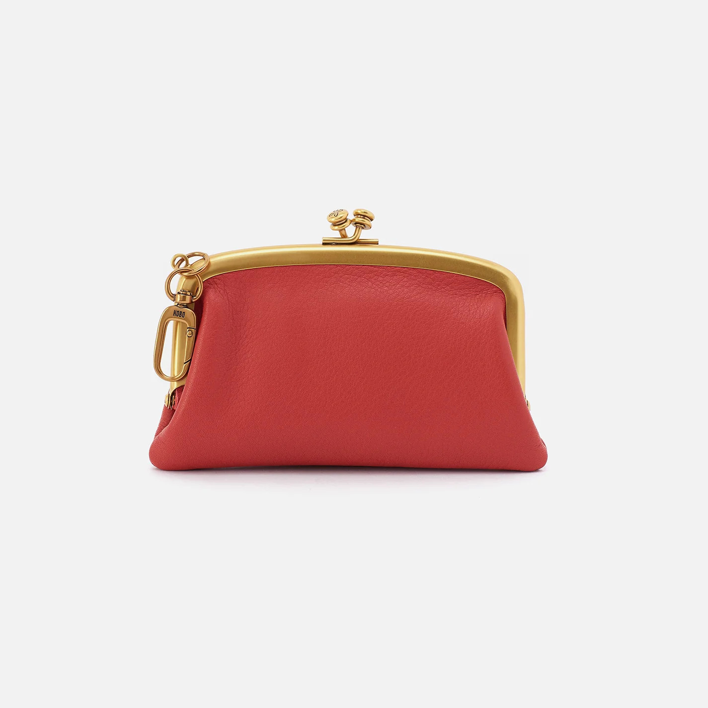 Cheer Frame Pouch In Pebbled Leather - Red Clay | HOBO Bags