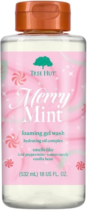 Tree Hut Merry Mint Foaming Gel Wash, Moisturizing & Hydrating Body Wash with Shea Butter, Gently... | Amazon (US)