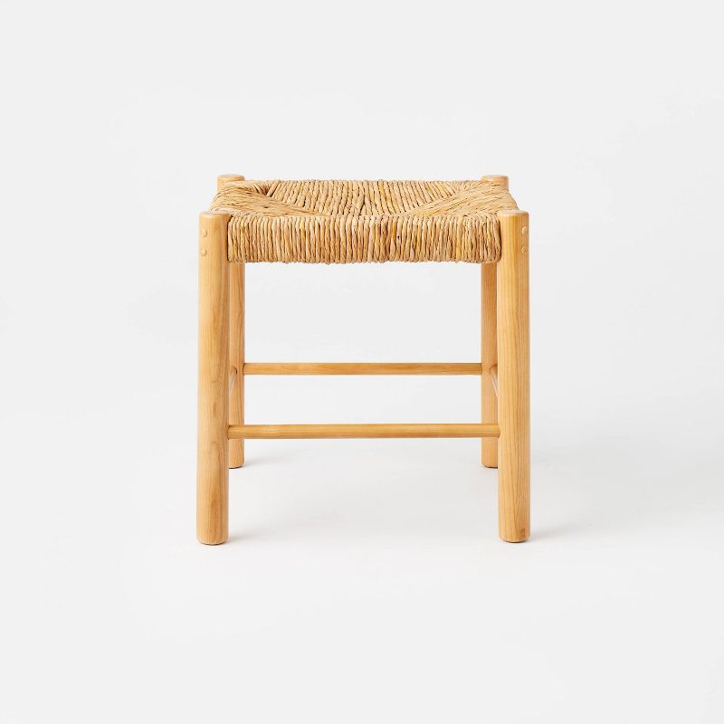 Moro Canyon Woven Ottoman with Wood Legs Natural (FA) - Threshold™ designed with Studio McGee | Target