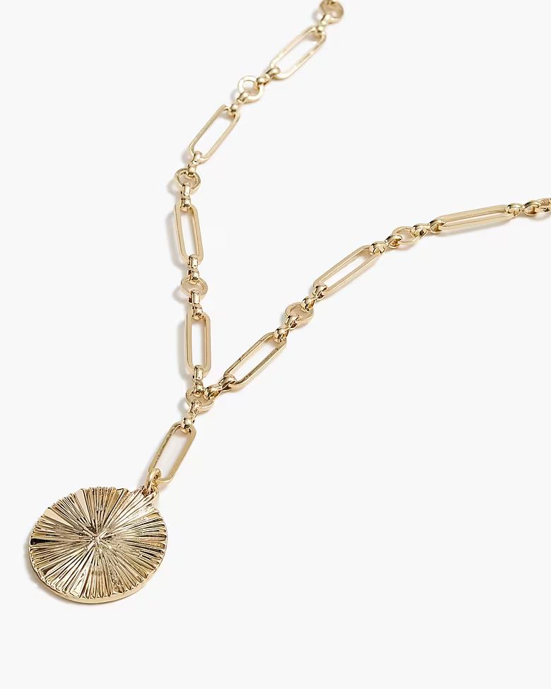 Gold circle pendant necklace | J.Crew Factory