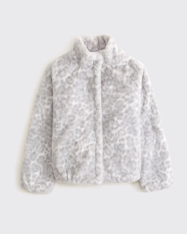 faux fur mockneck jacket | Abercrombie & Fitch (US)