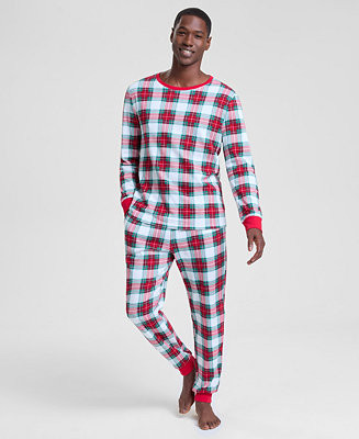 Men's Merry Plaid Crew Neck Matching Family Pajamas Set | Macy's