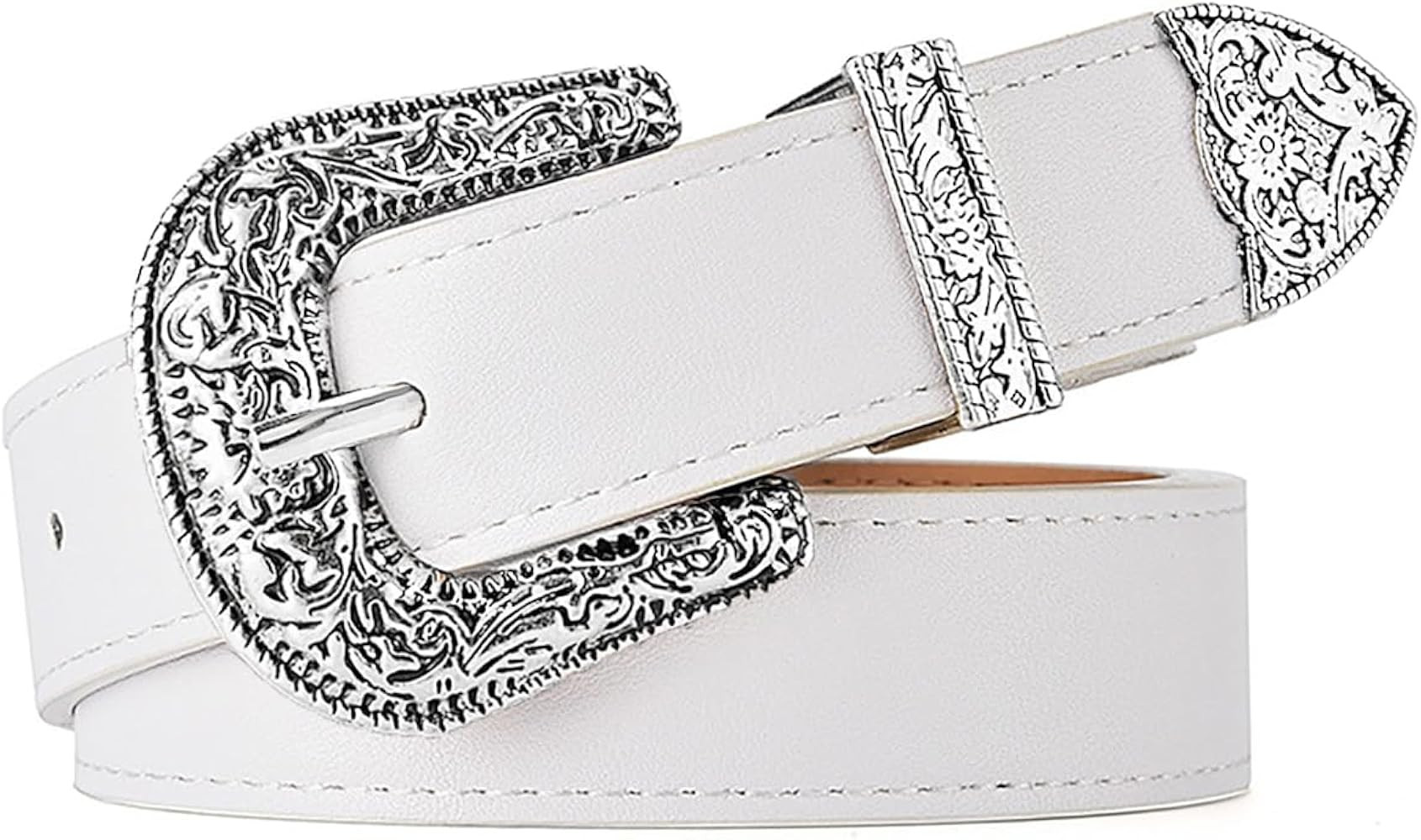Western Belt for Women Men Cowboys Cowgirls Carving Buckles Belts for Jeans Pants | Amazon (US)