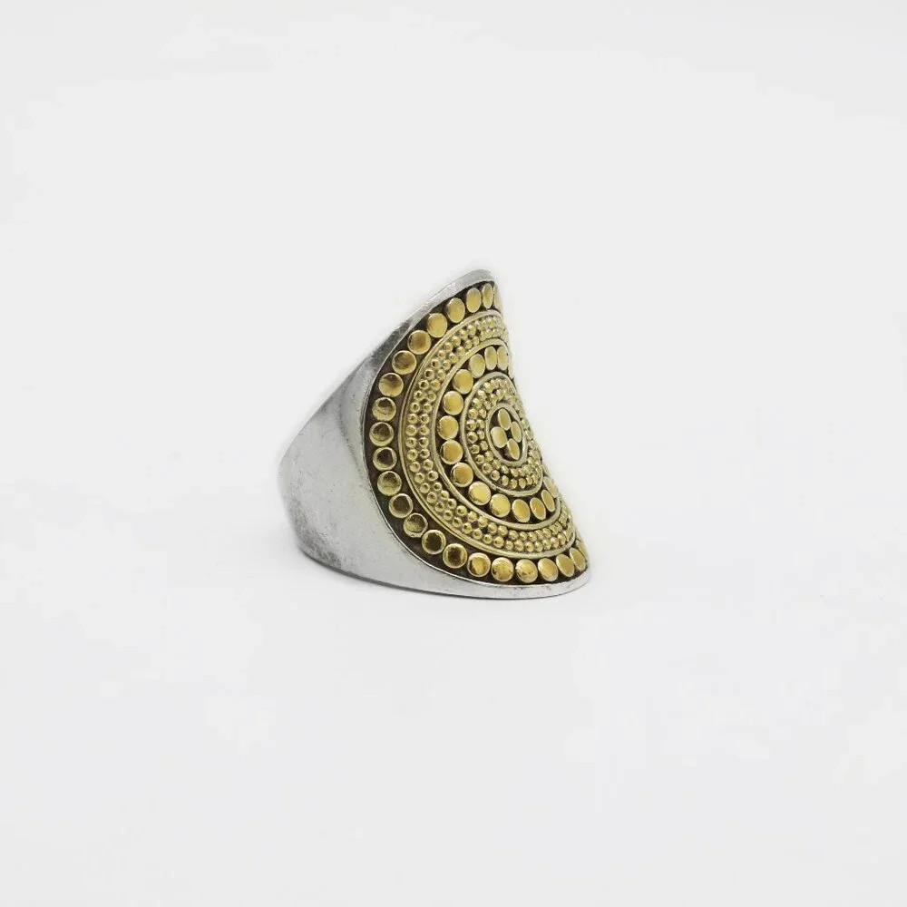 Anna Beck Sterling and Gold Plated Dot Saddle Ring | Poshmark