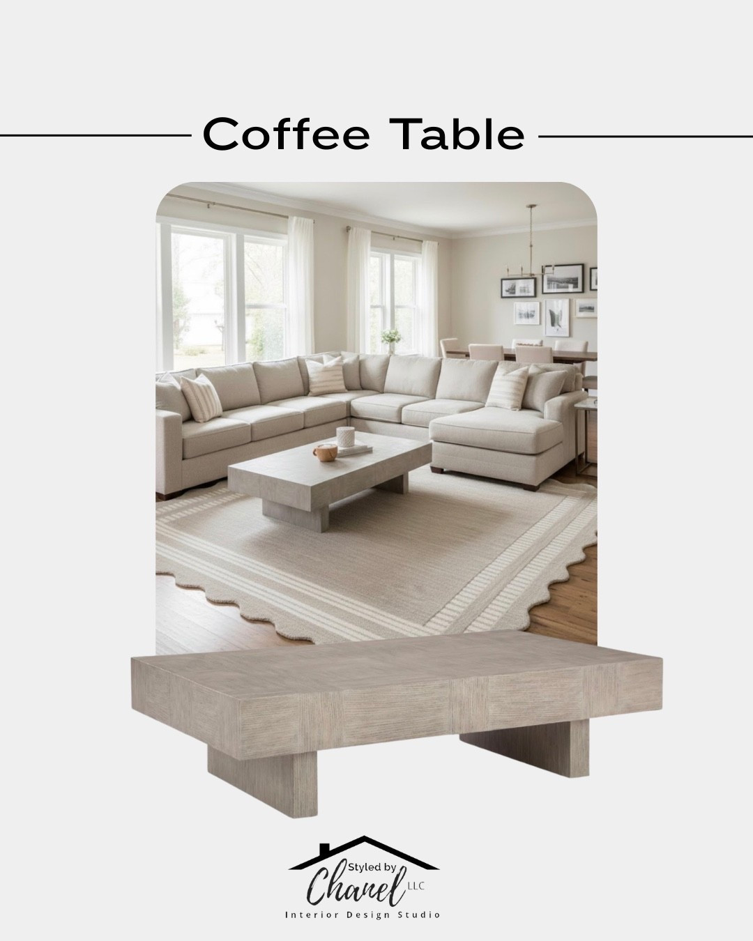 Coffee Table
This chunky coffee table makes a bold statement with a clean, geometric profile and plank-style veneer in a soft light-gray finish. Crafted from hardwood solids, oak veneer, and MDF, it features a double-plinth base that feels substantial, yet keeps the visual weight grounded. The thick tabletop offers a roomy surface for gatherings or decor, while the low 16″ height gives it a relaxed, lounge-friendly feel. We love that it blends transitional style and sturdy construction in a piece that anchors your living room with laid-back sophistication.

#LTKHome