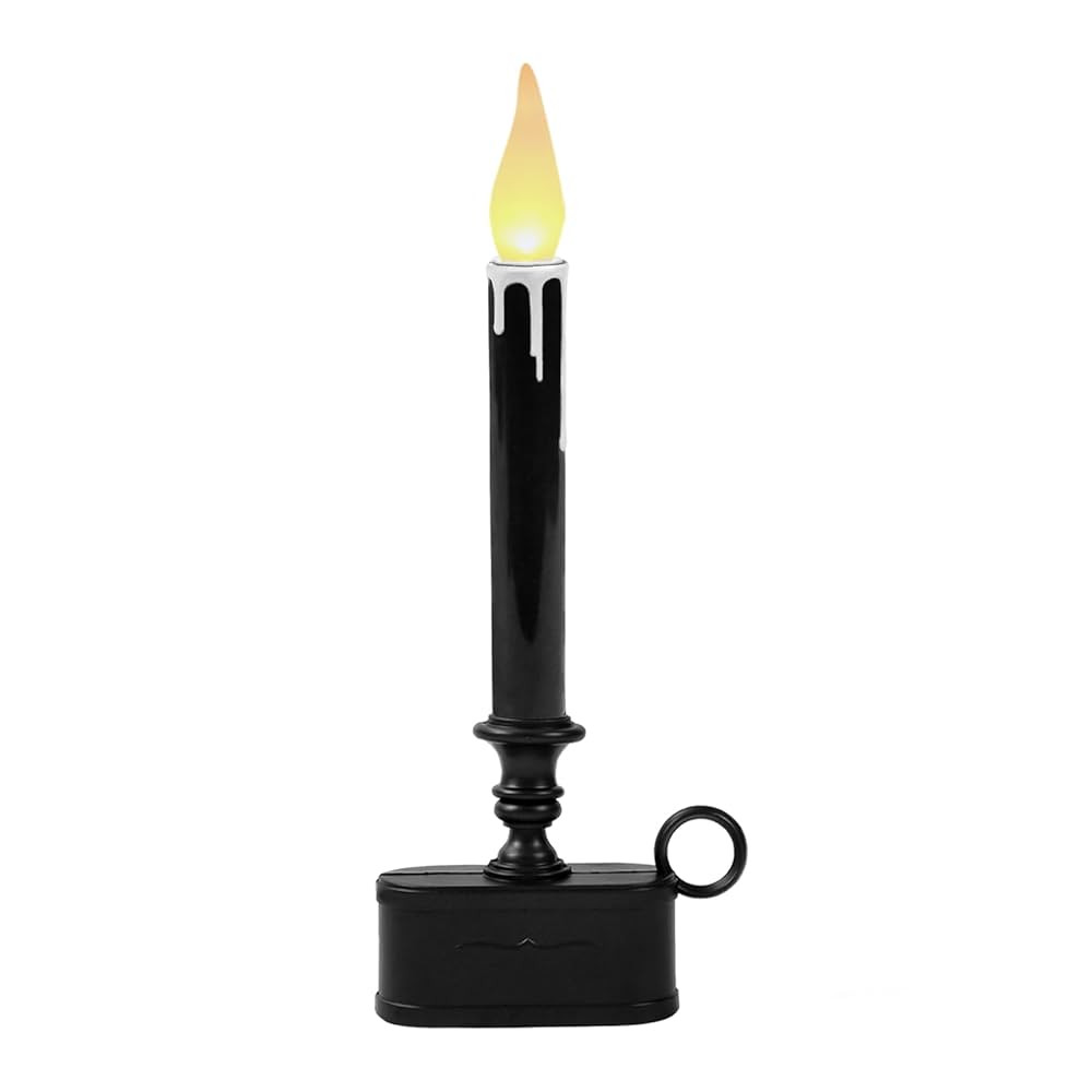 Halloween Black Gothic LED Window Candle 10.6" Tall, 1-Pack Flameless Dripping Wax Taper Battery ... | Amazon (US)