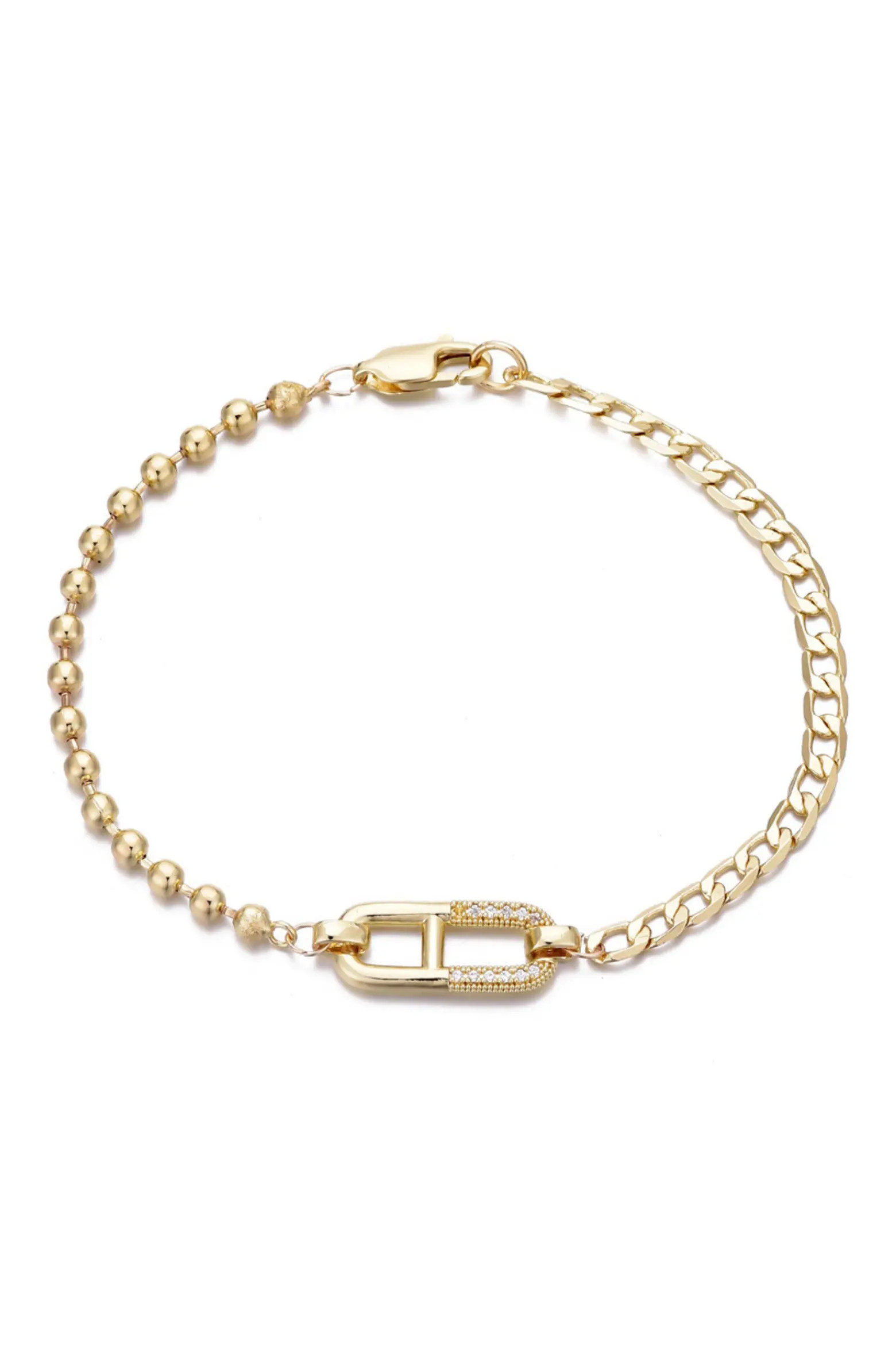 14K Gold Plated Cubic Zirconia Mixed Chain Bracelet (Women) | Nordstromrack | Nordstrom Rack