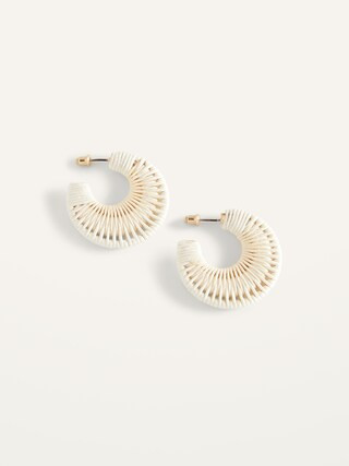 Cotton Textile-Wrapped Hoop Earrings for Women | Old Navy (US)