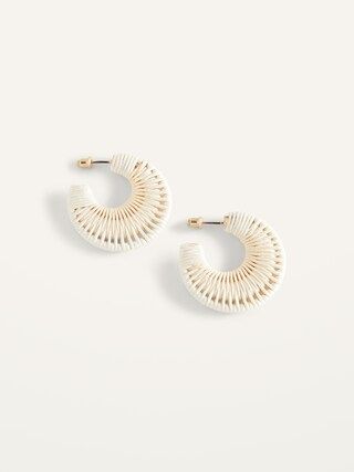 Cotton Textile-Wrapped Hoop Earrings for Women | Old Navy (US)