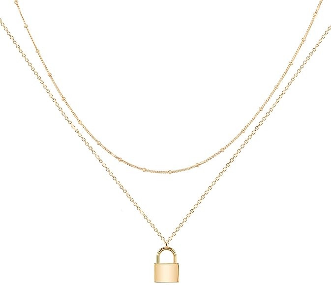 Mevecco Layered Heart Necklace Pendant Handmade 18k Gold Plated Dainty Gold Choker Arrow Bar Laye... | Amazon (US)
