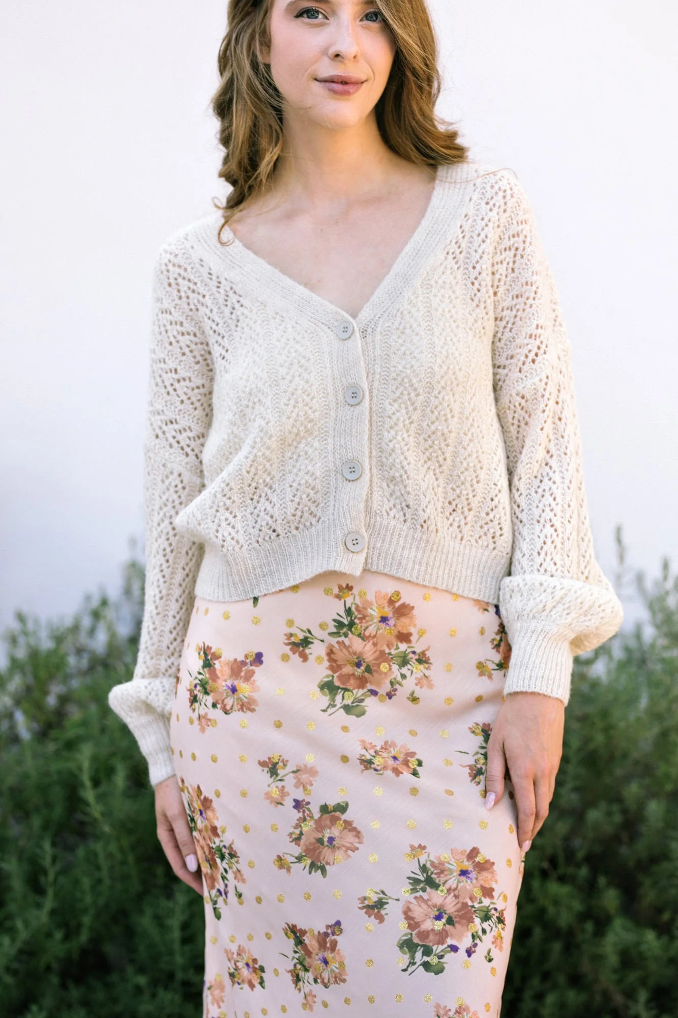 Marsha Pointelle Buttoned Cardigan | Morning Lavender