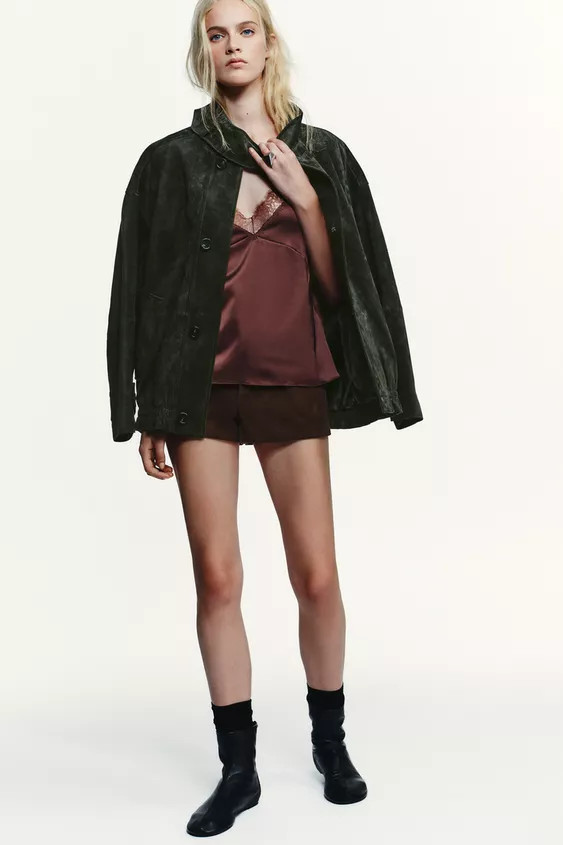 100% SUEDE LEATHER JACKET | Zara US