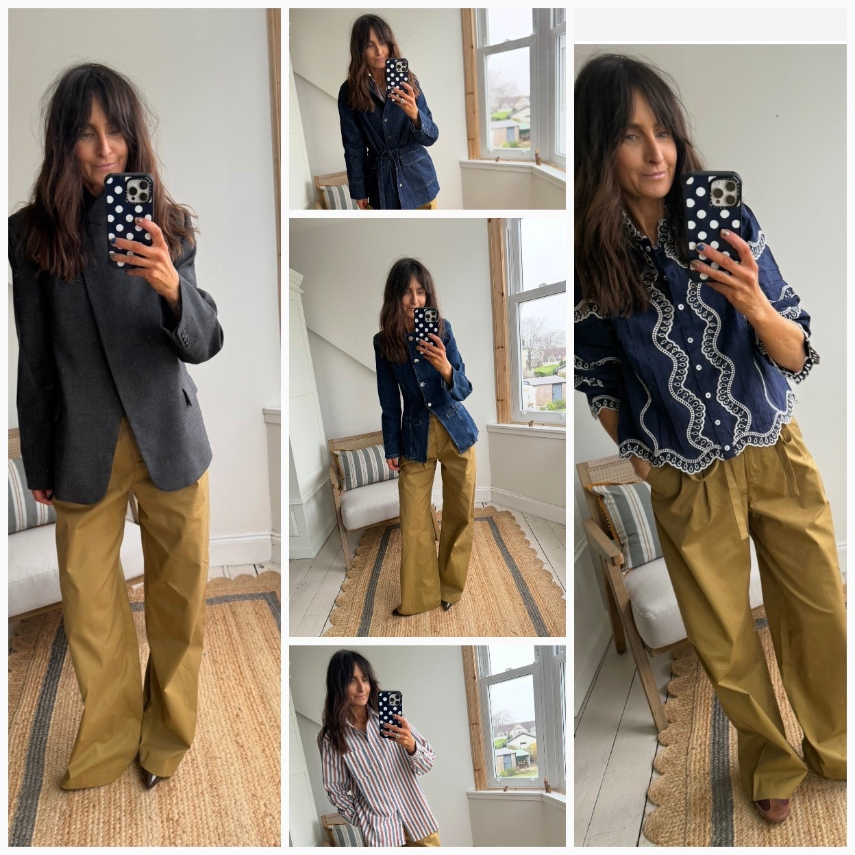 Best khaki pants 
Wearing my usual 8
Size down if want them a closer fit as they are relaxed 
Sized down in the blue blouse to a 6
Blazers and jacket all true to size 

#LTKuk #LTKeurope #LTKspring