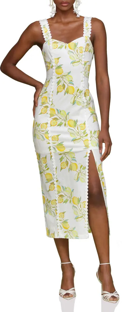 Avec Les Filles Lemon Print Stretch Cotton Dress | Nordstromrack | Nordstrom Rack