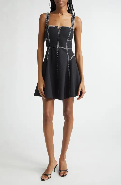 Cinq à Sept Jelena Sleeveless Fit & Flare Dress in Black/ivory at Nordstrom, Size 2 | Nordstrom