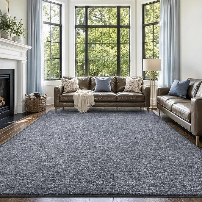 FinRèc Low Pile 6x9 Washable Area Rugs for Bedroom Living Room, Thin Rug Solid Color, Non-Slip ... | Amazon (US)