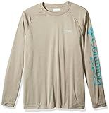 Columbia Men's Terminal Tackle Heather Long Sleeve Shirt, Kettle Heather/Teal Logo, X-Large | Amazon (US)