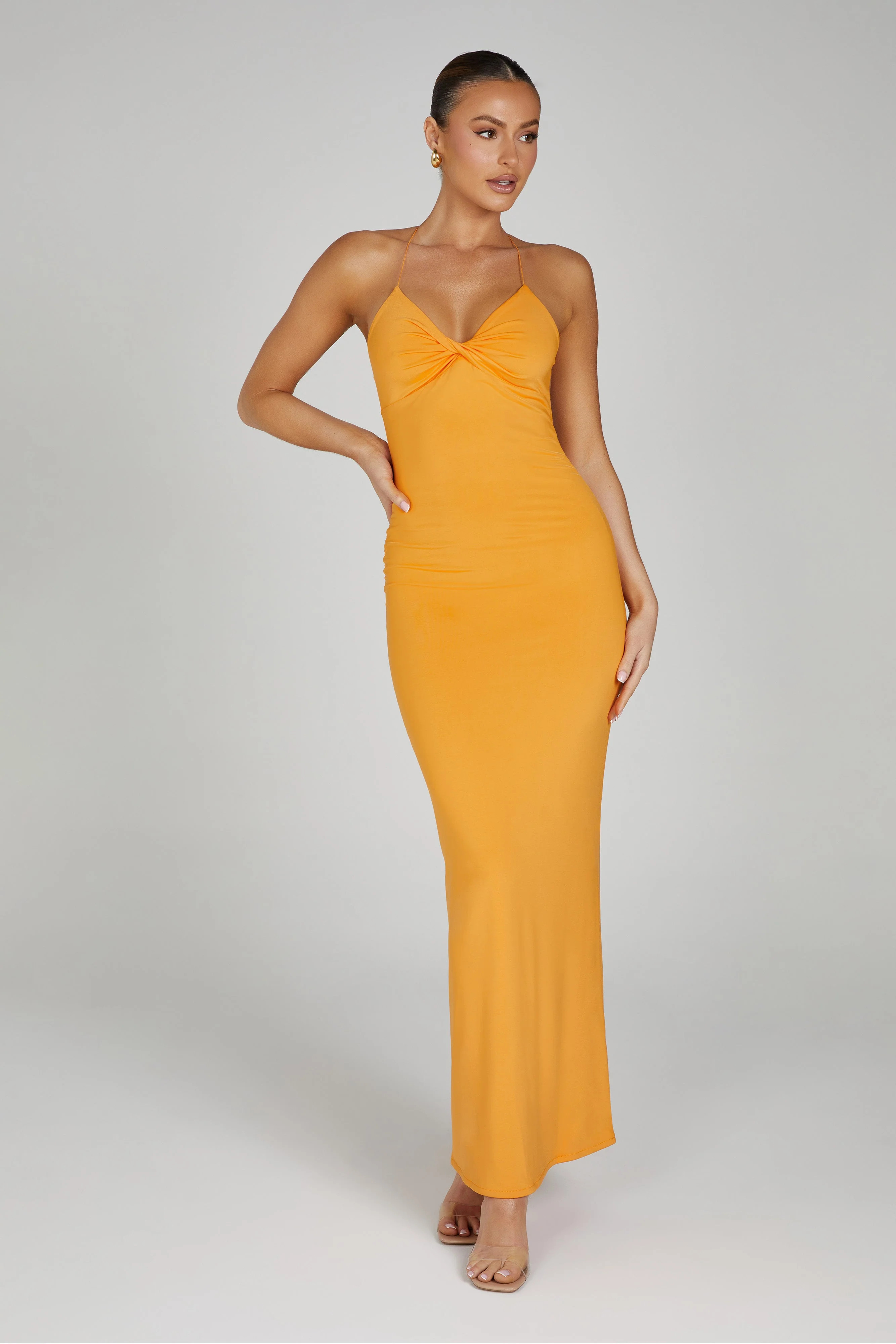 Sinead Twist Maxi Dress - Orange | MESHKI US