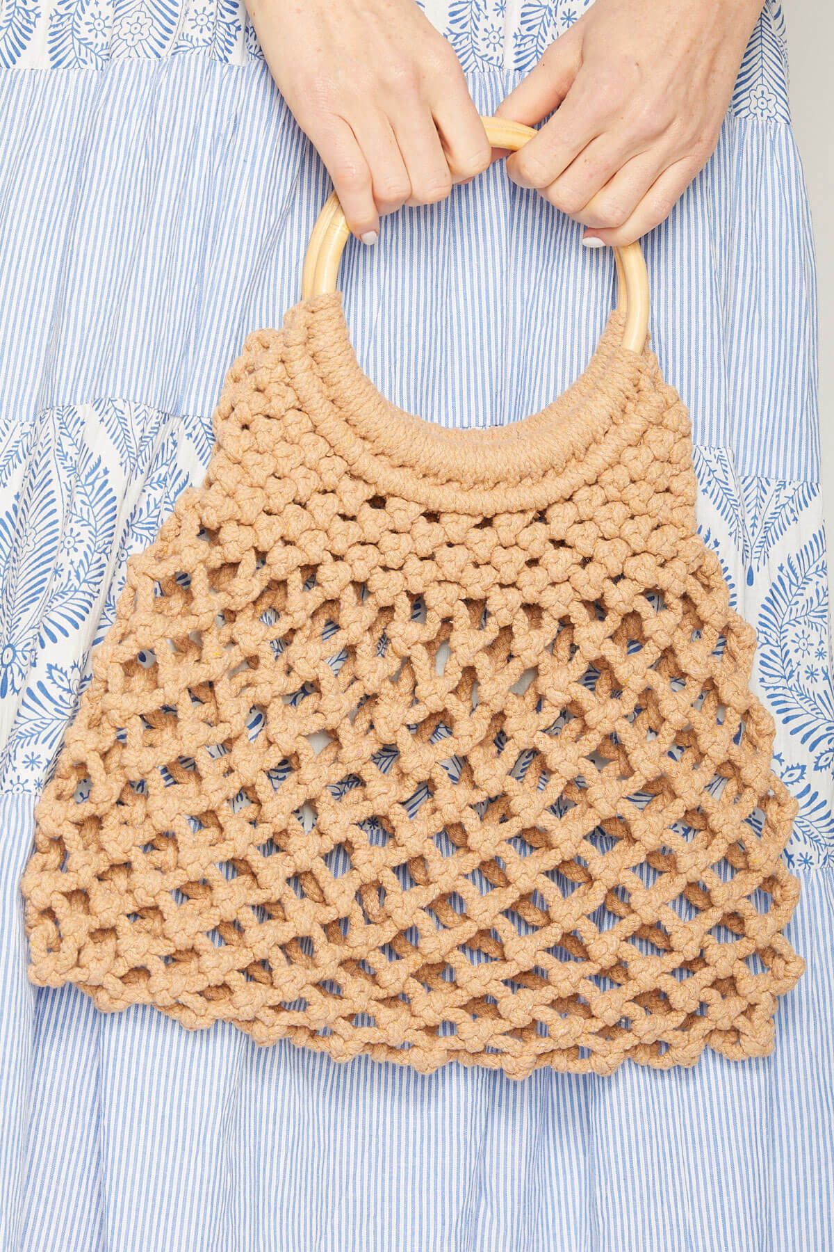 Trend Notes Macrame Tote Bag | Social Threads