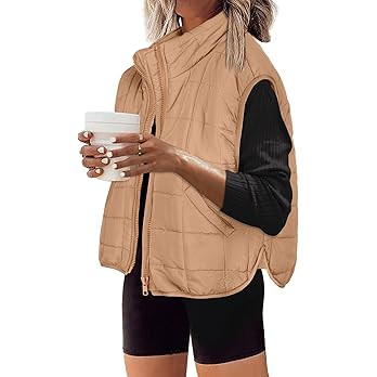 Zeagoo Womens Puffer Vest Ladies Sleeveless Zip Up Outerwear Warm Puffer Lightweight Down all Win... | Amazon (US)