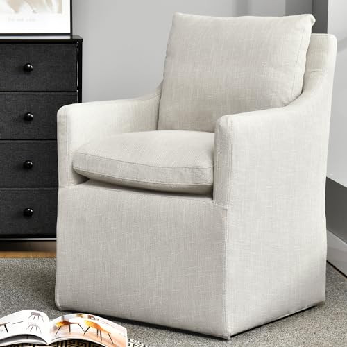 DUHOME Upholstered Dining Chair,Linen Accent Chair for Living Room,Single Sofa with 4 Casters,Upholstered Armchair for Bedroom Reading Waiting Kitchen Dining Room | Amazon (US)