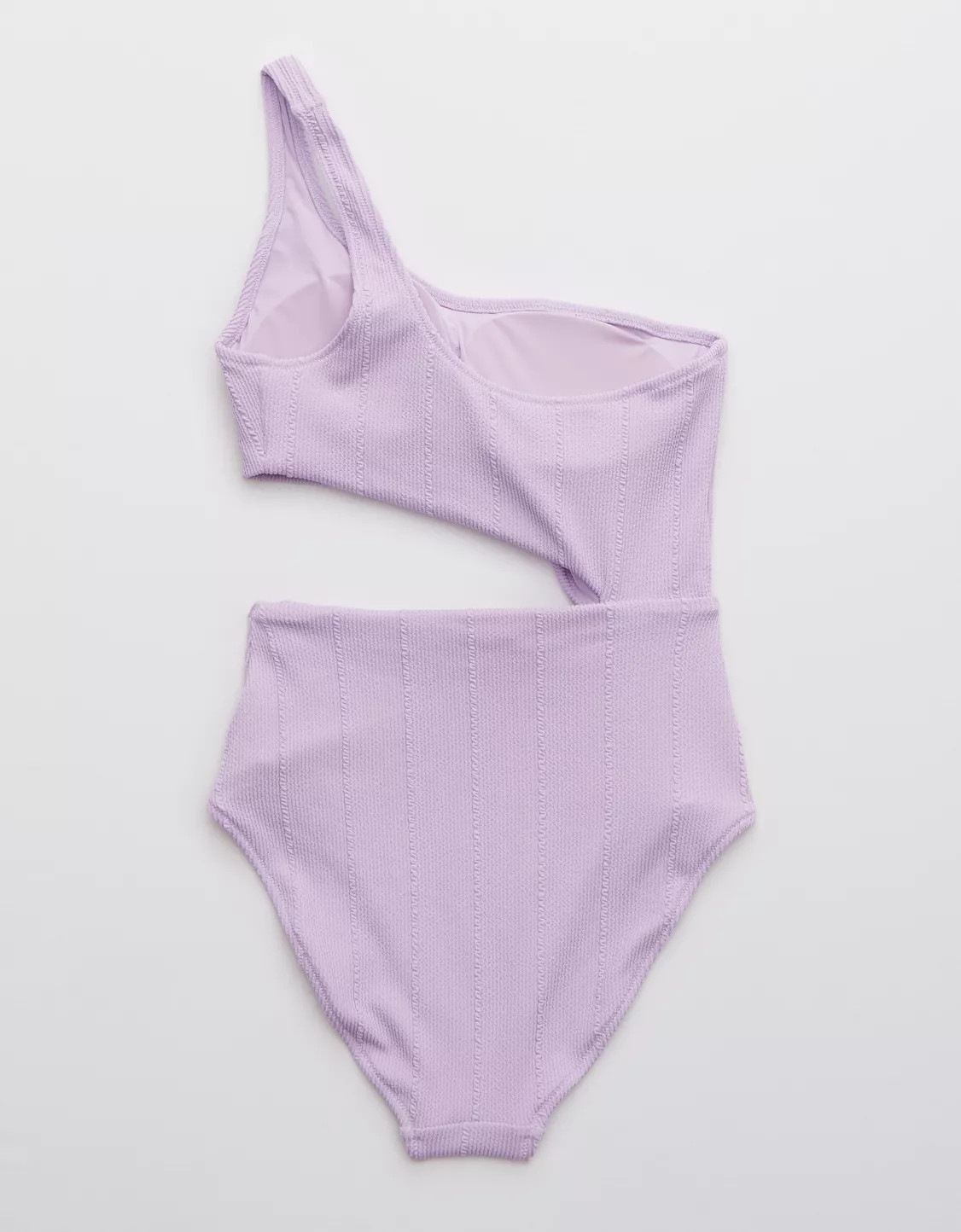 Aerie Crinkle Asymmetrical Cut Out One Piece Swimsuit | American Eagle Outfitters (US & CA)