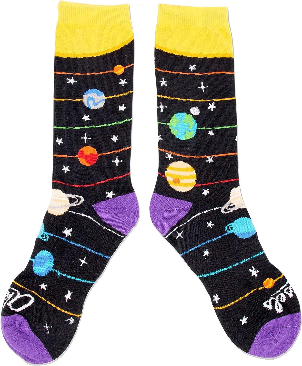 Aksels Solar System Space Calf Length Socks - Great for Men and Women | Amazon (US)