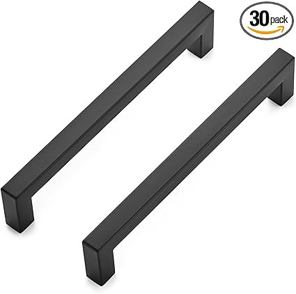 Ravinte 30 Pack 6-1/4 Inch Kitchen Square Cabinet Handles Matte Black Stainless Steel Drawer Pull... | Amazon (US)