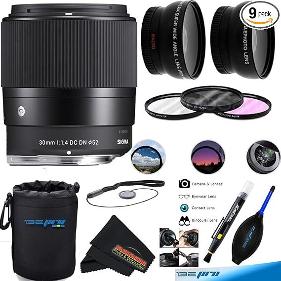 Sigma 30mm f1.4 Contemporary DC DN Lens for Sony E with Sunshine Photo Basic Bundle - 4 Years USA... | Amazon (US)