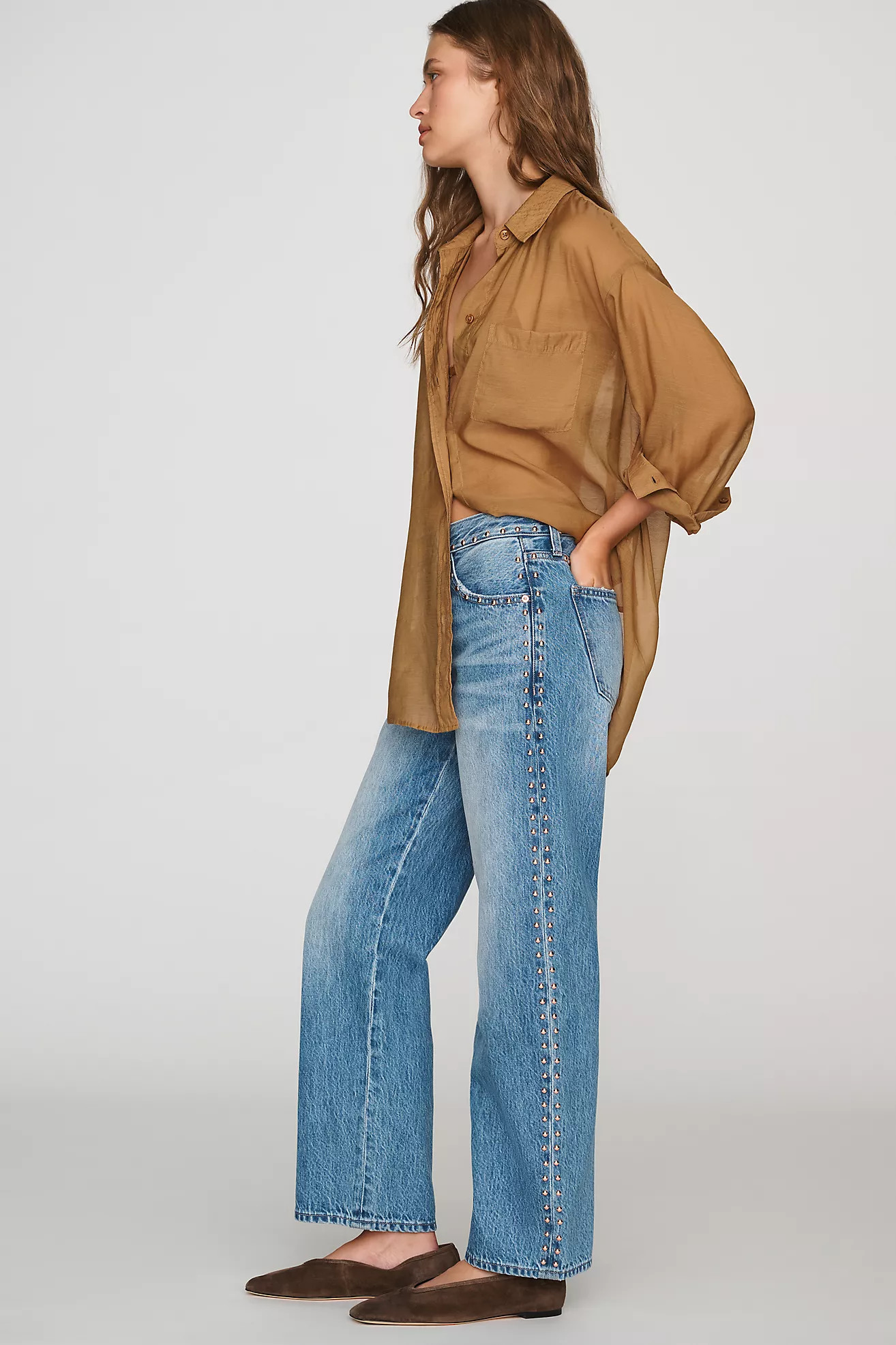 Pistola Lexi Mid-Rise Barrel Jeans | Anthropologie (US)