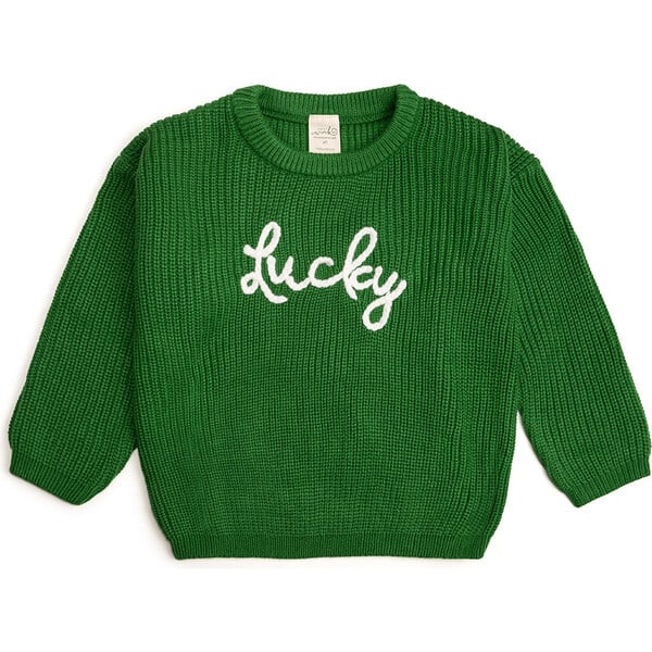 Lucky St. Patrick's Day Knit Sweater, Green | Maisonette
