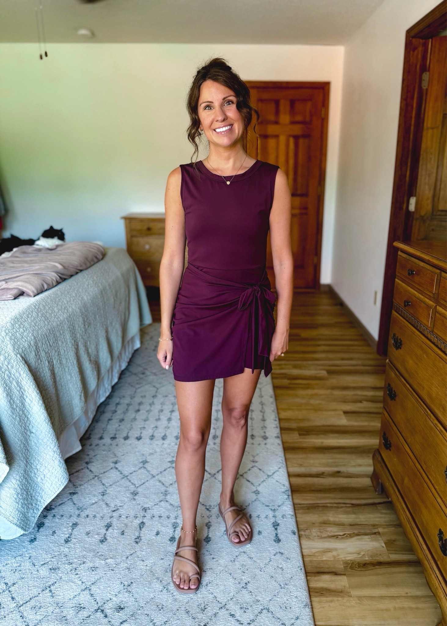 xs in my athletic dress (deep red brown) and 6 in my croc sandals.

#LTKPetite #LTKmomlife #LTKootd