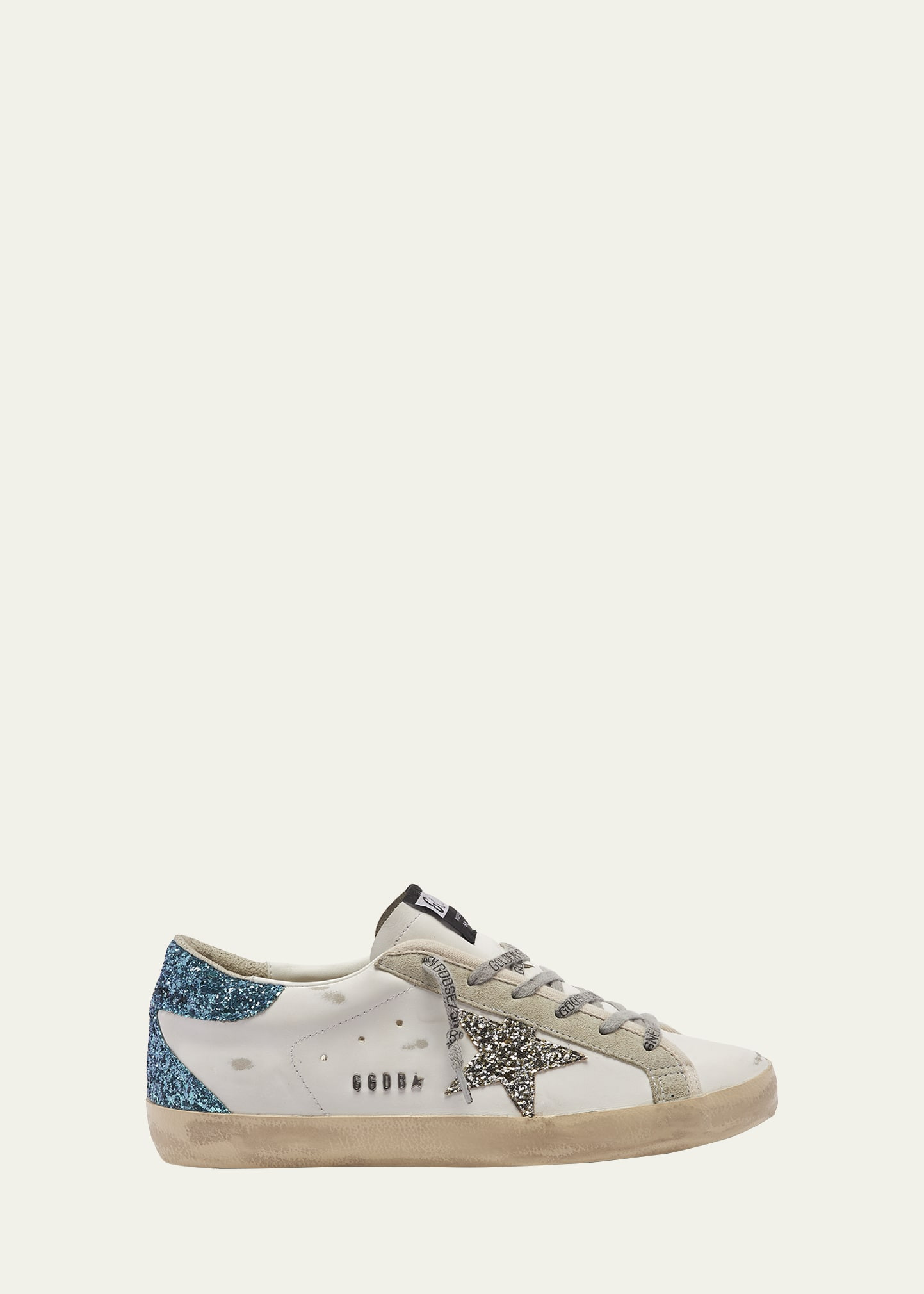 Golden Goose Superstar Leather Glitter Low-Top Sneakers | Bergdorf Goodman