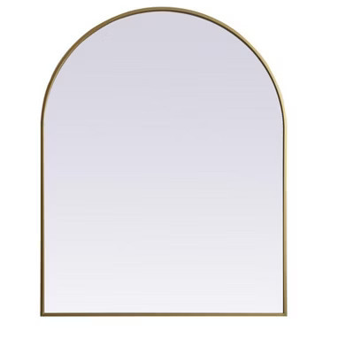 Elegant Lighting Metal Frame Arch Mirror 33x42 Inch in Brass | Target