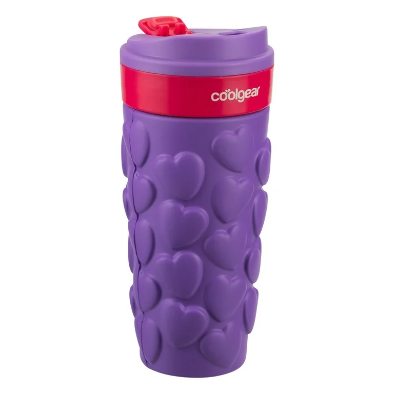 Cool Gear 20 Fluid Ounce Heart Sleeve Coffee Tumbler - Purple | Walmart (US)