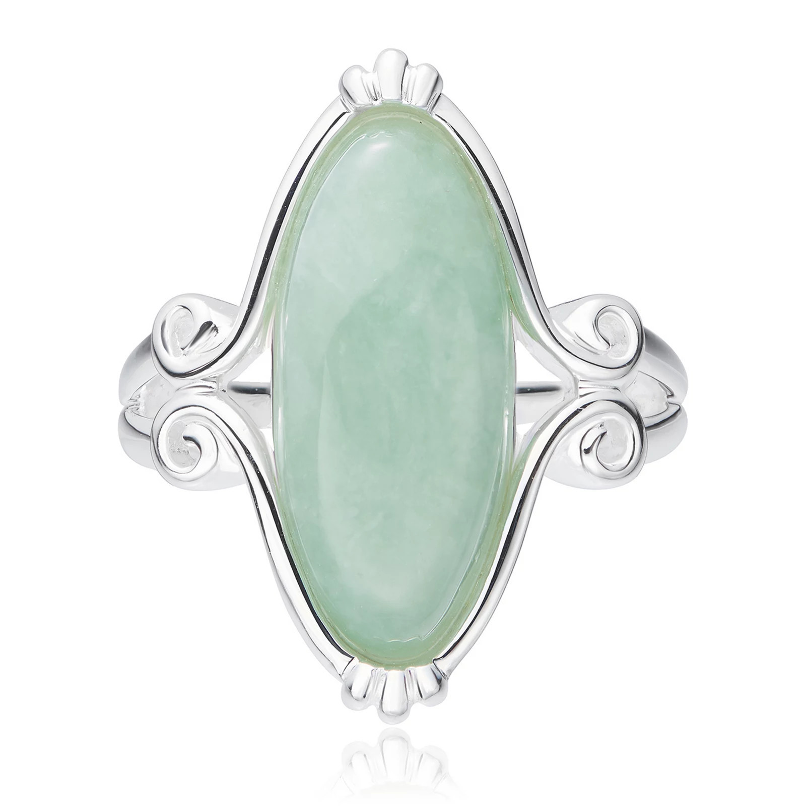 Dynasty Jade Sterling Silver Jade Marquise Swirl Ring, Women's, Size: 8 | Kohl's