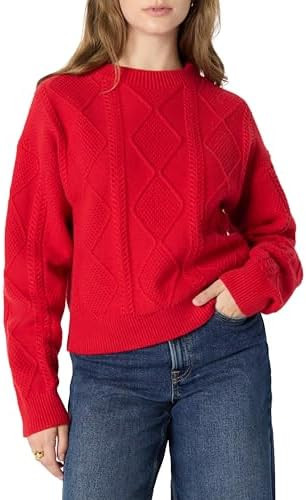 Amazon Essentials (Demi's Pick) Women's Relaxed-Fit Cable Crewneck Sweater | Amazon (US)