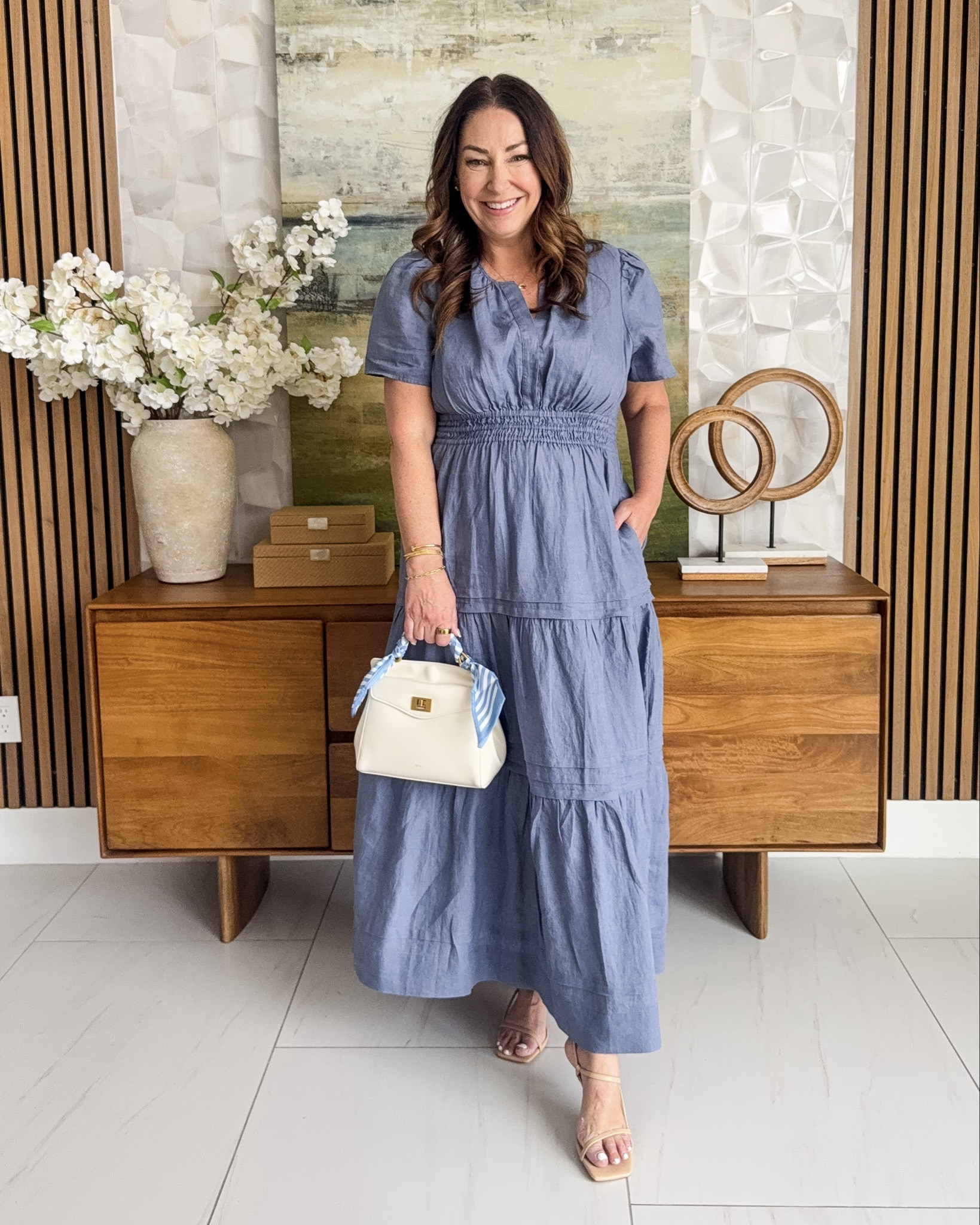 Spring linens dress great for events. Tts wearing large 

#LTKmomlife #LTKMothersDay #LTKSeasonal