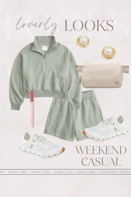 Loverly Grey weekend casual outfit idea. I love this Abercrombie set set and Lululemon everywhere bag. 

#LTKSeasonal #LTKstyletip #LTKfitness